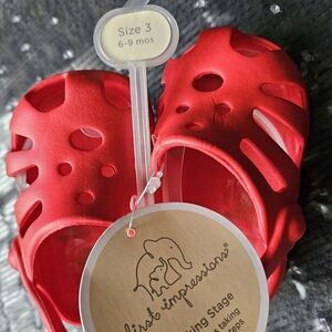 First Impressions Vibrant Red Baby Sandals